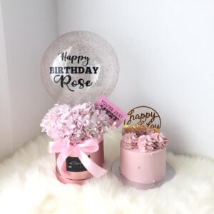Glitter Hydrangea Bucket & Cake