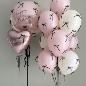 Pink Ribbon Balloon Set